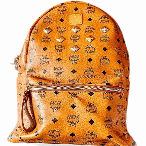 MCM | Bags | Pm Verified Mcm Backpack Cognac Silver Gold Pvc  display picture 1